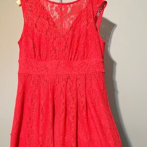 4 for $20 SALE! lace knee length dress-melon color